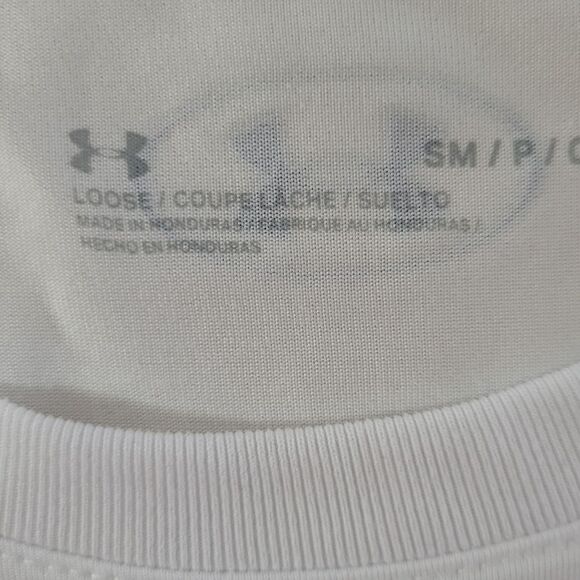 Under Armour Tech Script Graphic Women's White Crewneck Short Sleeve Tee - Picture 4 of 12